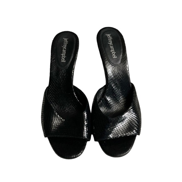 JEFFREY CAMPBELL Python Snake Pattern Leather Heels Mules - Picture 3 of 11